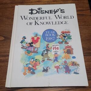Vintage 1987 Disney Wonderful World of Knowledge Yearbook Hardcover Book